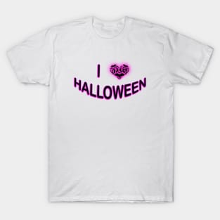 I Love Halloween (Batty Love Heart) Purple T-Shirt